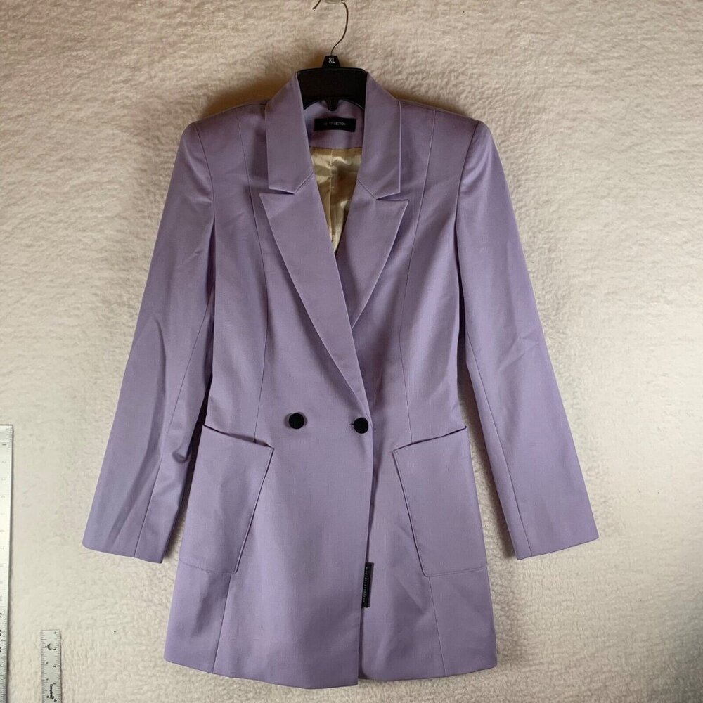 Marcell Von Berlin Women's Double Breasted Long Coat Lilac Blazer Size 4 US 9231